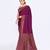 Women's magenta embellished sequinned cotton saree