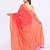 Women's tomato red embellished sequinned cotton saree