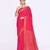 Women's rani pink embellished sequinned cotton saree