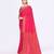 Women's rani pink embellished sequinned cotton saree