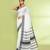 Women's white embellished cotton saree