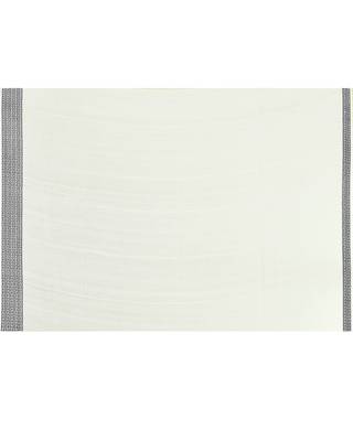 Women's white embellished cotton saree 5