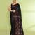 Women's black embellished jamdani cotton saree