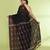 Women's black embellished jamdani cotton saree