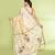 women's beige embellished embroidery art silk saree