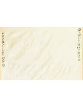 women's beige embellished embroidery art silk saree 5