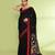 women's black embellished matka silk blend jamdani saree