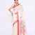 women's off white embellished matka silk blend jamdani saree