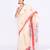 women's off white embellished matka silk blend jamdani saree