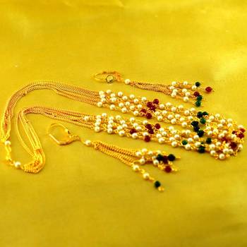 Micro Platted Moti Meenakari Polki Necklace With Earing 2