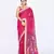 women's rani pink embellished matka silk blend jamdani saree