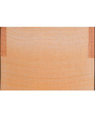 Women's bronze embellished sequinned cotton saree 5