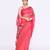 women's pink embellished silk blend jamdani saree