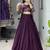 Wine Color Plain Foil Work Heavy Gorgette  Lehenga Fully Stitched Blouse & Koti - Full Stitched free Size