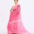 Women's pink embellished cotton blend jamdani saree
