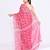 Women's pink embellished cotton blend jamdani saree