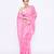 Women's pink embellished cotton blend jamdani saree