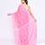 Women's pink embellished cotton blend jamdani saree