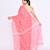 Women's salmon embellished cotton blend jamdani saree