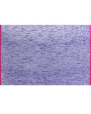 Women's blue embellished cotton blend jamdani saree 5