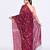Women's pink embellished cotton blend jamdani saree