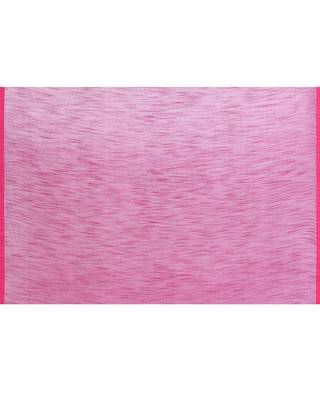 Women's pink embellished cotton blend jamdani saree 5