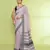 Women's alabaster embellished sequinned cotton saree