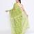 Women's moss green embellished cotton blend jamdani saree