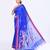 women's royel blue embellished matka silk blend jamdani saree