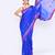 women's royel blue embellished matka silk blend jamdani saree