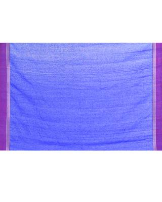 women's royel blue embellished matka silk blend jamdani saree 5