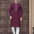 Wine colour pure cotton with embroidery and pintex work kurta pajama mens wear