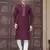 Wine colour pure cotton with embroidery and pintex work kurta pajama mens wear