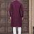Wine colour pure cotton with embroidery and pintex work kurta pajama mens wear