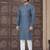 Grey colour pure cotton with embroidery and pintex work kurta pajama mens wear