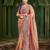 peach-orange georgette silk blend saree with tussar silk blend blouse 