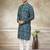 Teal colour cotton with embroidery work kurta pajama menswear collection