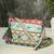 tribal beige gold & multi acrylic jacquard ethnic motifs embroidered sling bag