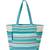 boho teal blue & multi acrylic jacquard trellis embellished tote bag