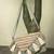 geomat dusty olive green & ivory cotton striped jacquard sling bag