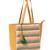folklore edit mustard yellow & multi cotton striped sequined tote bag