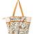 petal posh ivory & orange cotton striped sequined tote bag