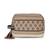 tribal beige & navy cotton canvas tribal jacquard travel pouch