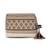 tribal beige & navy cotton canvas tribal jacquard travel pouch