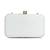 glided gleam white & silver teardrop embellished velvet clutch