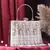 crystal cascade white & silver beaded velvet clutch