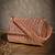 crystal cascade dusty pink & gold chevron beaded faux silk clutch