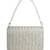 crystal cascade silver chevron beaded faux silk clutch
