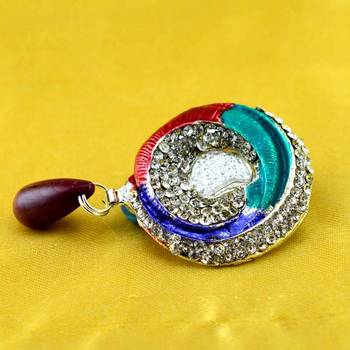 Stone Moti Meenakari Ad Cz Brooch 1