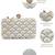 opal thread pearl & silver faux silk scallop beaded clutch